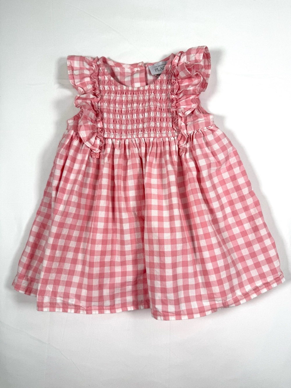 THE CHILDREN’S PLACE Girls Gingham Smocked Dress 6–9M Cottagecore Classic - Picture 1 of 9
